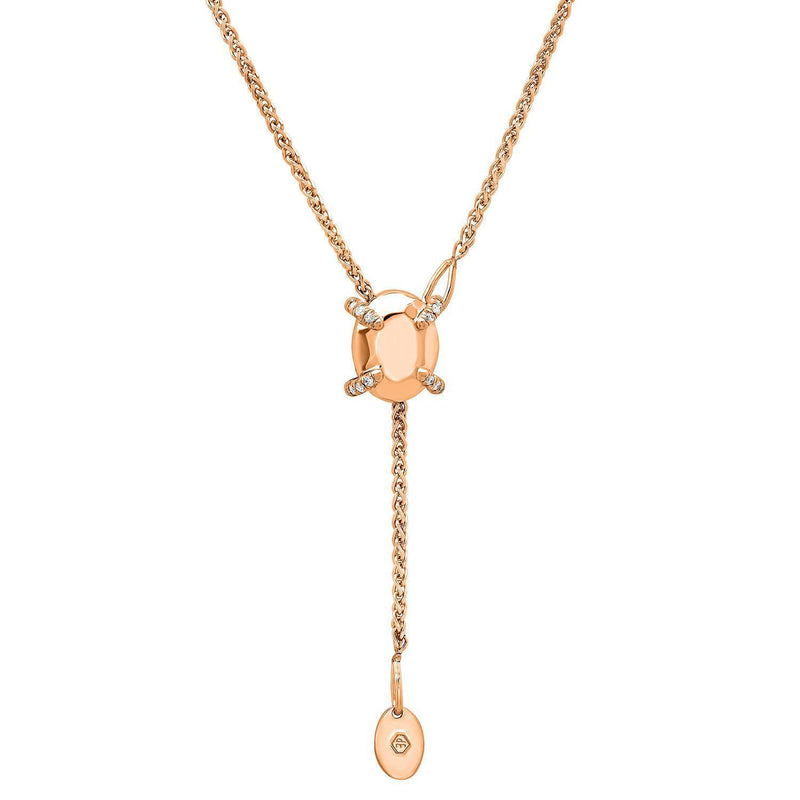Golden Oval Bolo Necklace + White Diamonds - Conges Life