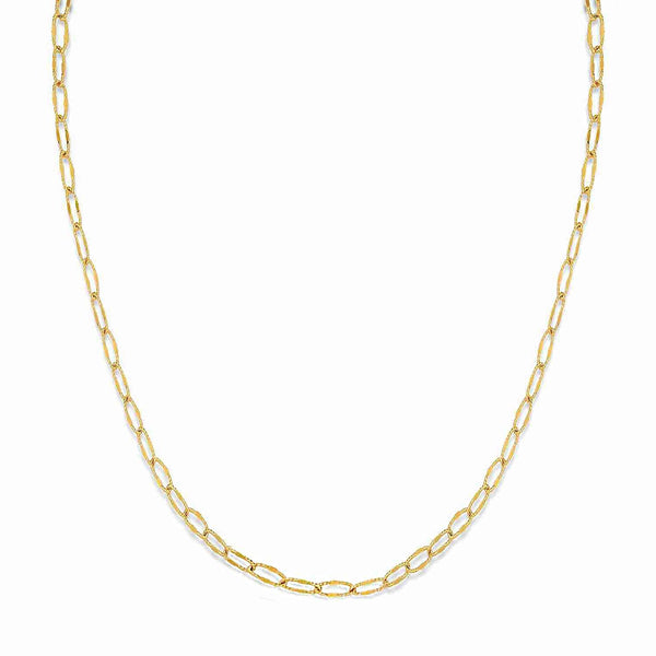Charm Necklace + Yellow Gold Oval Textured Chain - Conges Life