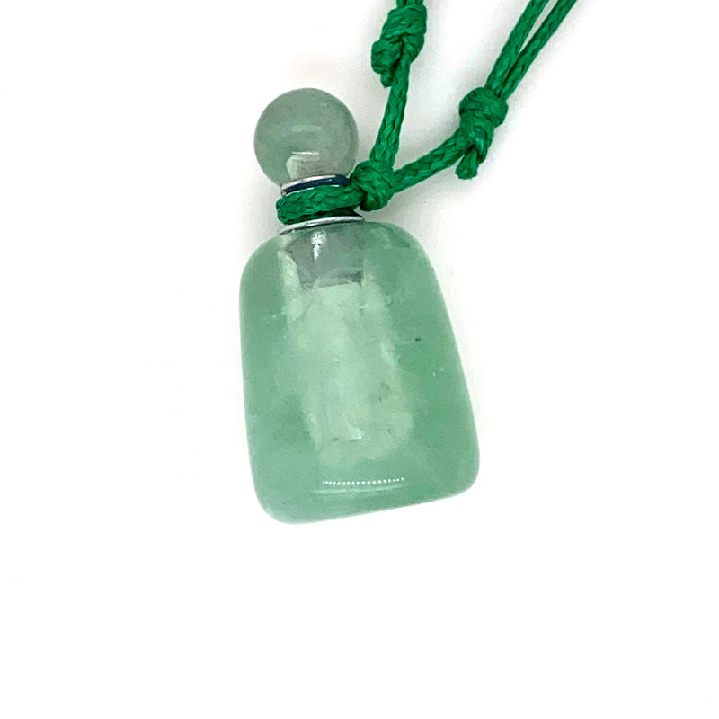 Green Fluorite Crystal Essential Oil Jar Necklace -  Congés Life
