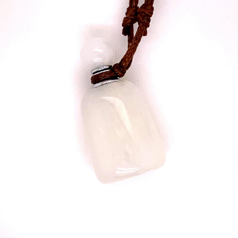 White Jade Crystal Essential Oil Jar Necklace -  Congés Life