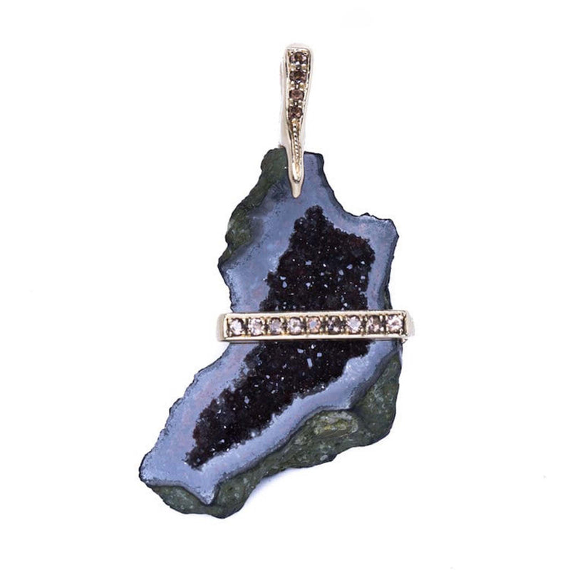 Custom Geode Necklace with Black Diamonds - Conges Life