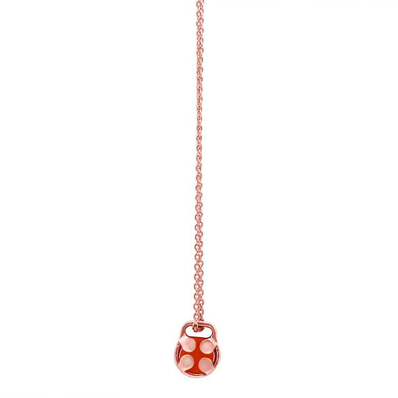 Bottom View of Signature Initials Necklace in Rose Gold + Carnelian - Conges Life