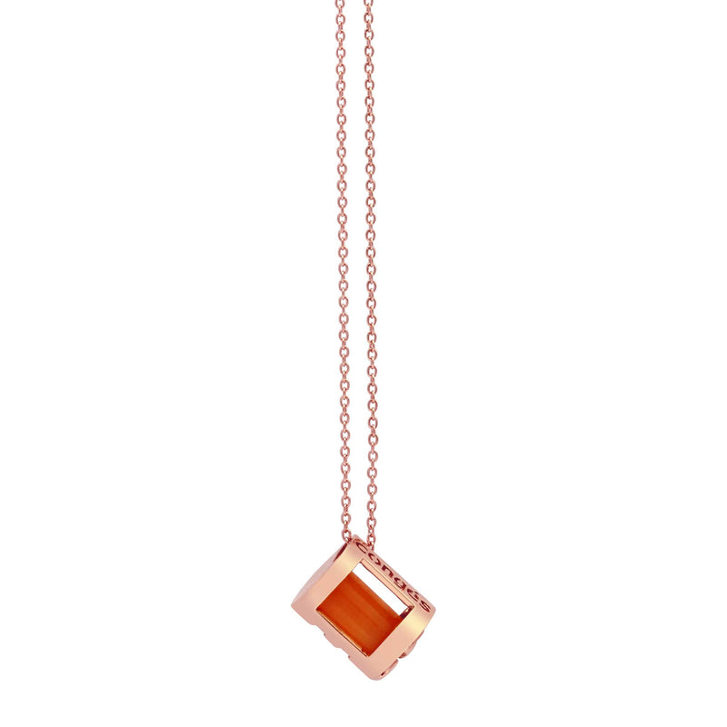 Signature Initials Necklace in Rose Gold + Carnelian - Conges Life