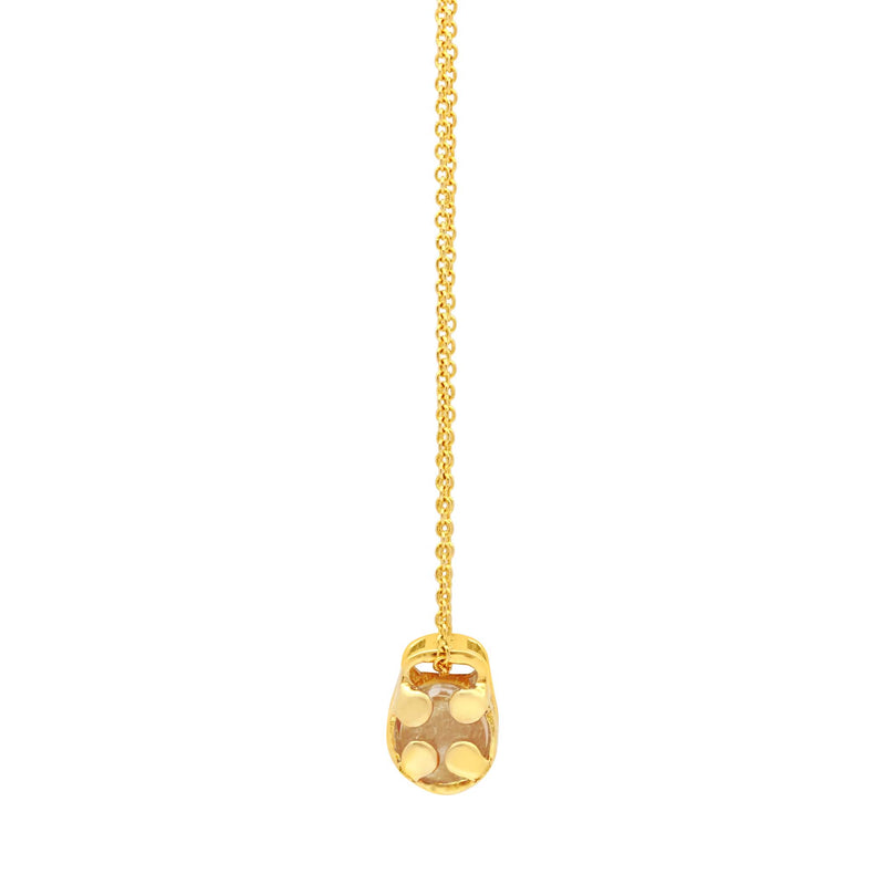 Signature Initials Necklace in Yellow Gold + Citrine View from Bottom - Conges Life