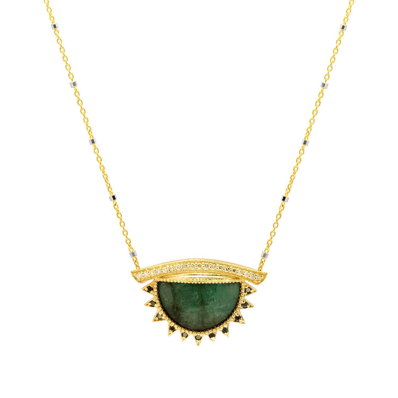 Raw Emerald Pendant Necklace in Gold – Fabulous Creations Jewelry