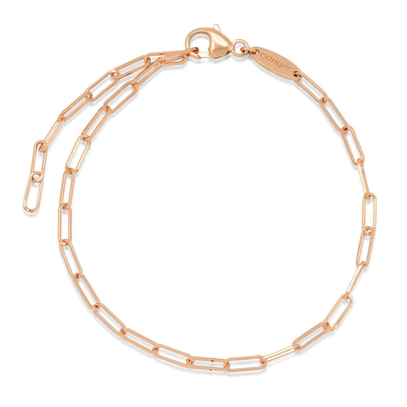 Charm Bracelet + Rose Gold Paperclip Chain - Conges Life