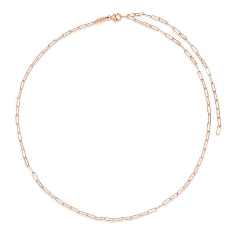 Charm Necklace + Rose Gold Paperclip Chain - Conges Life