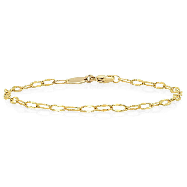 Charm Bracelet + Yellow Gold Oval Textured Chain - Conges Life