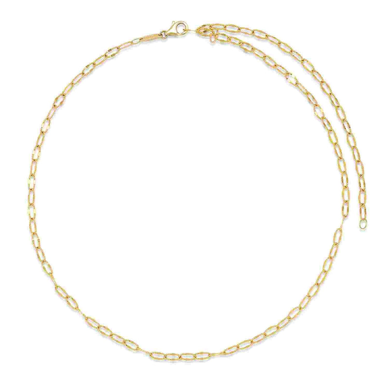 Charm Necklace + Yellow Gold Oval Textured Chain - Conges Life
