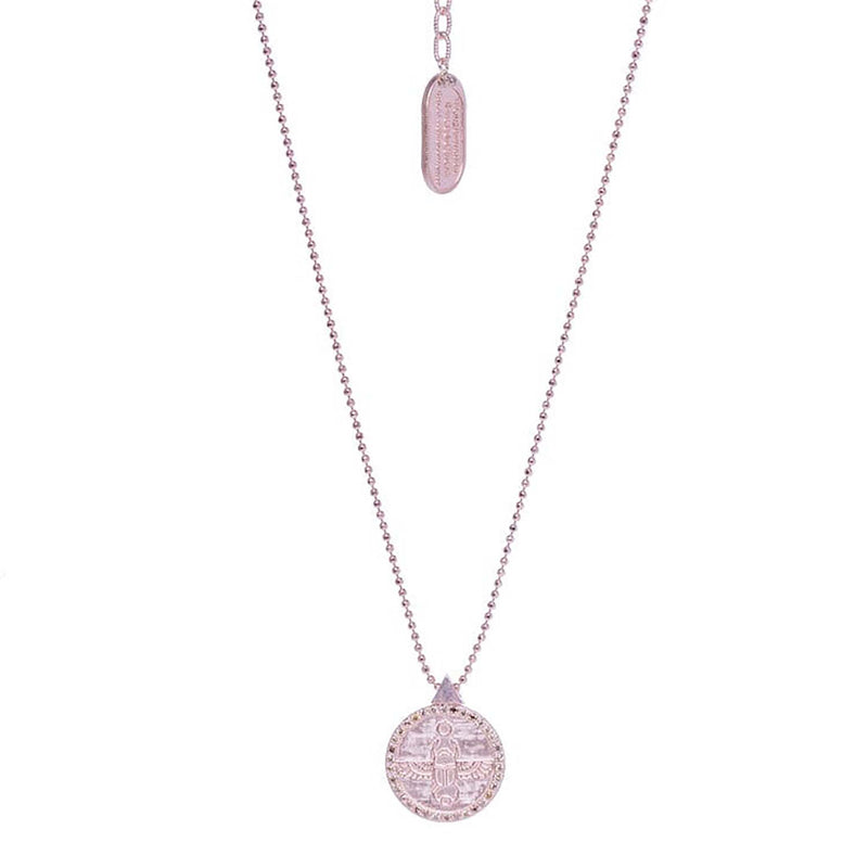 Egyptian Scarab Choker Necklace in Rose Gold with Champagne Diamonds Conges Life