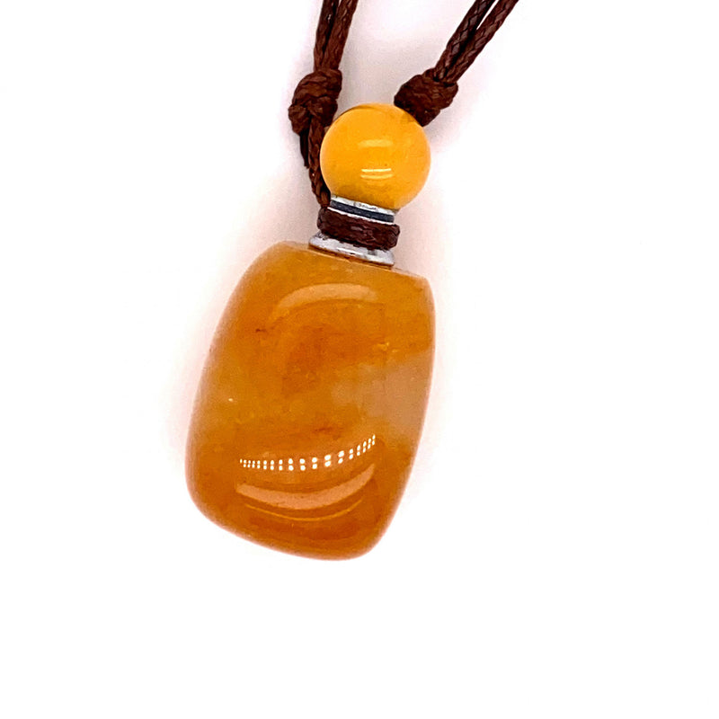 Yellow Jade Crystal Essential Oil Jar Necklace -  Congés Life